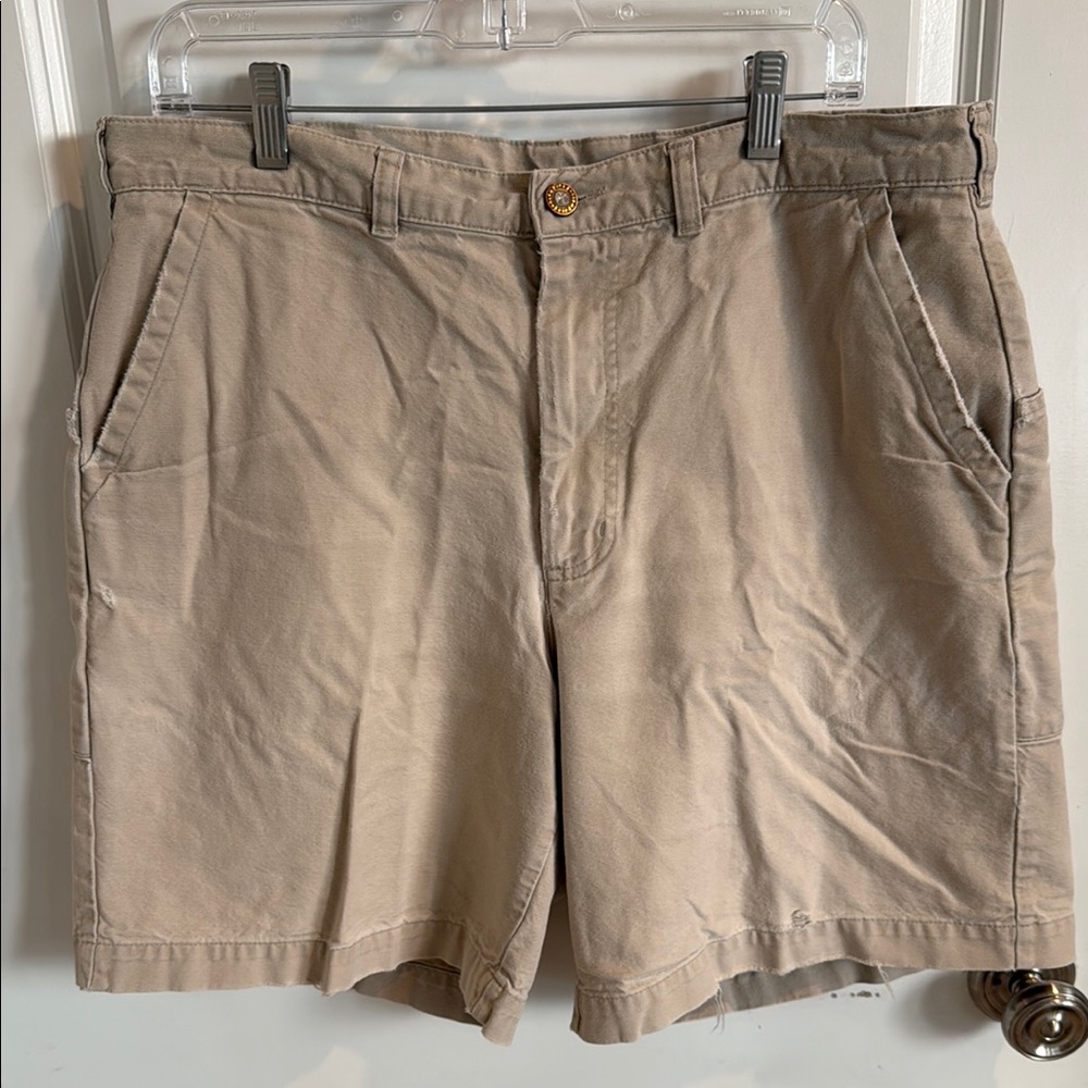 Vintage 2001 Patagonia Men's Khaki Flat Front Stand Up Shorts Size 36